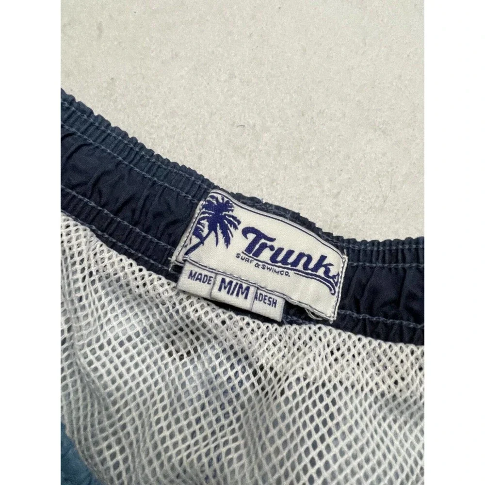 Trunks Surf & Swim Co. Mens M Palm Tree Swim Shorts Pocket Drawstring Multicolor